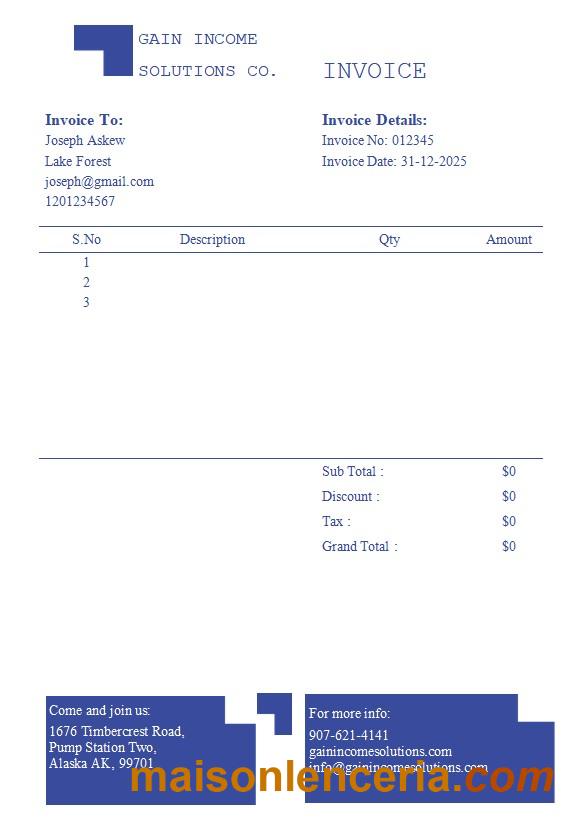 Szablon faktury firmy księgowej w formatach Word i PDF